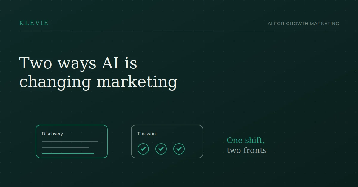 AI is changing marketing on two fronts: how customers discover you, and how the work gets done