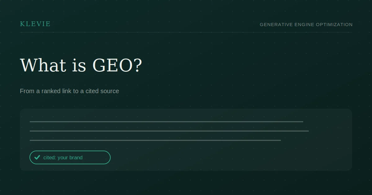 Generative engine optimization: being named as a trusted source inside an AI-written answer